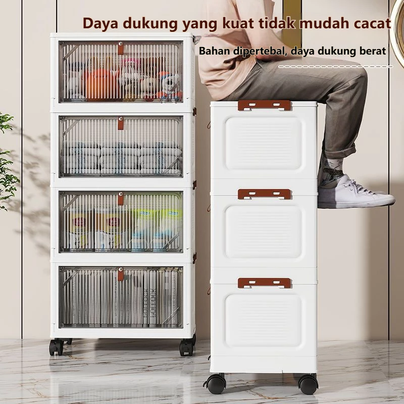 Gambar 6 Lemari Lipat Serbaguna 38cm Anti Debu Rak Storage Transparan Premium