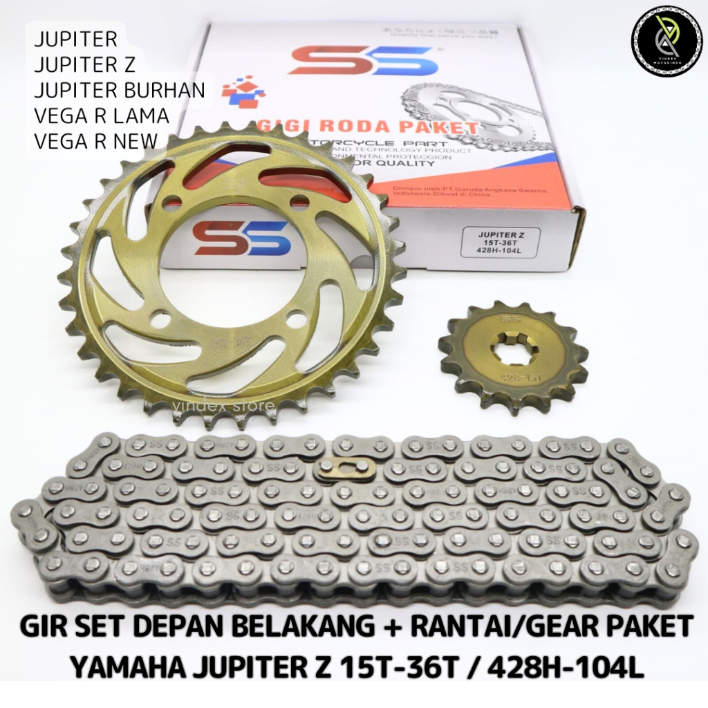 Jual GEAR PAKET GIR SET RANTAI JUPITER Z BURHAN VEGA R LAMA/NEW 15T-36T ...