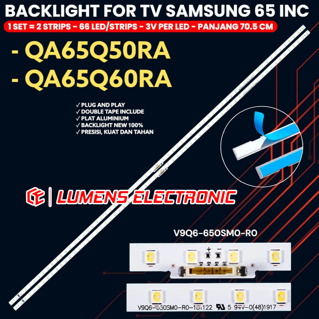 Tira de LED para iluminación trasera para QE65Q60R QE65Q60T QE65Q60RAT