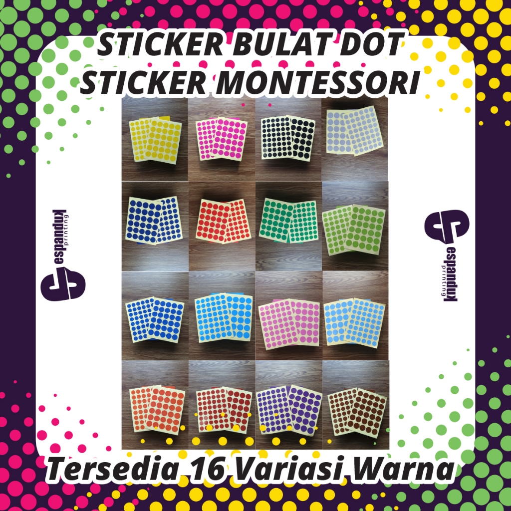 Jual Stiker Bulat Warna, Stiker Bulat, Sticker Dot, Sticker Aktivitas ...