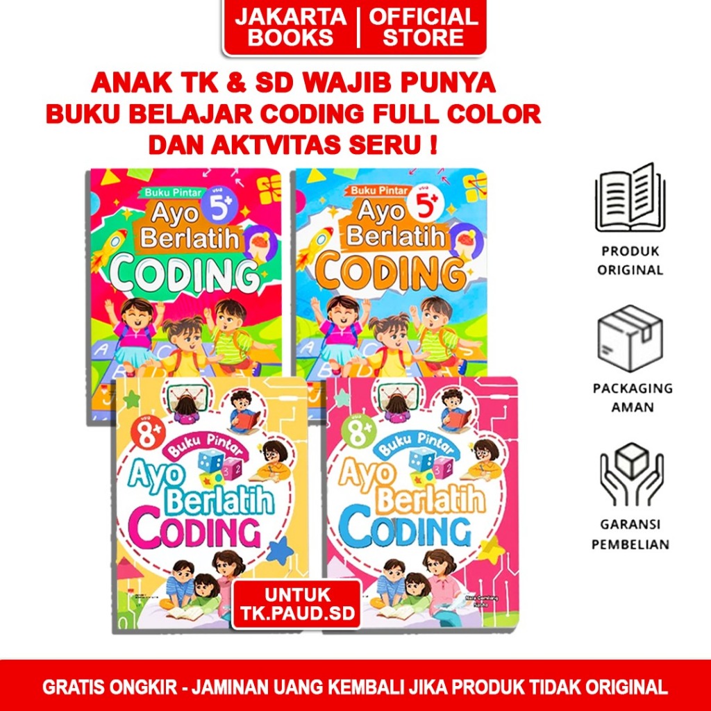 Jual Buku Anak Pintar Ayo berlatih Coding untuk Anak 5+ dan 8+ | Shopee ...