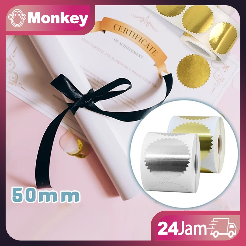 Jual 250pcs Sticker Gold Emboss Sertifikat Sticker Seal Untuk Emboss ...