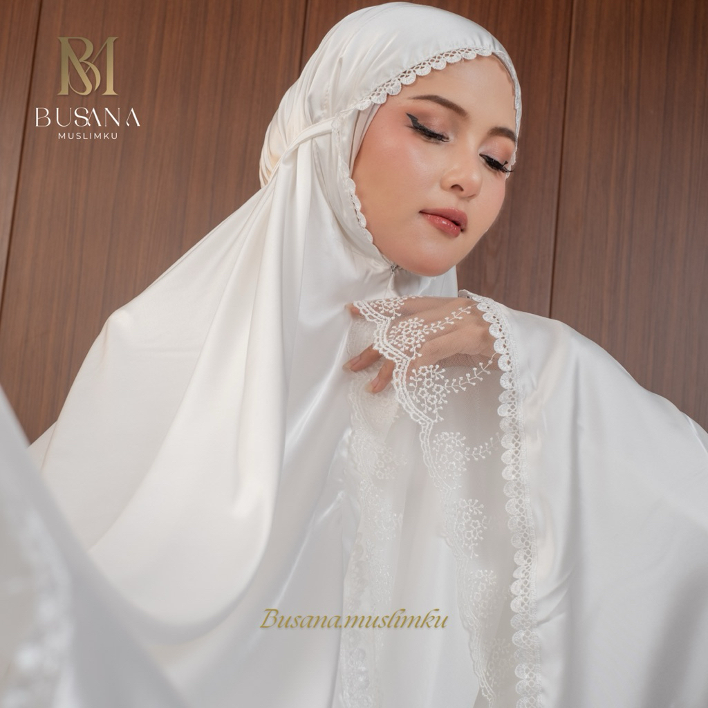Mukena Dewasa 2in1 Armany silk Premium Renda Tile Mewah Hanum Series