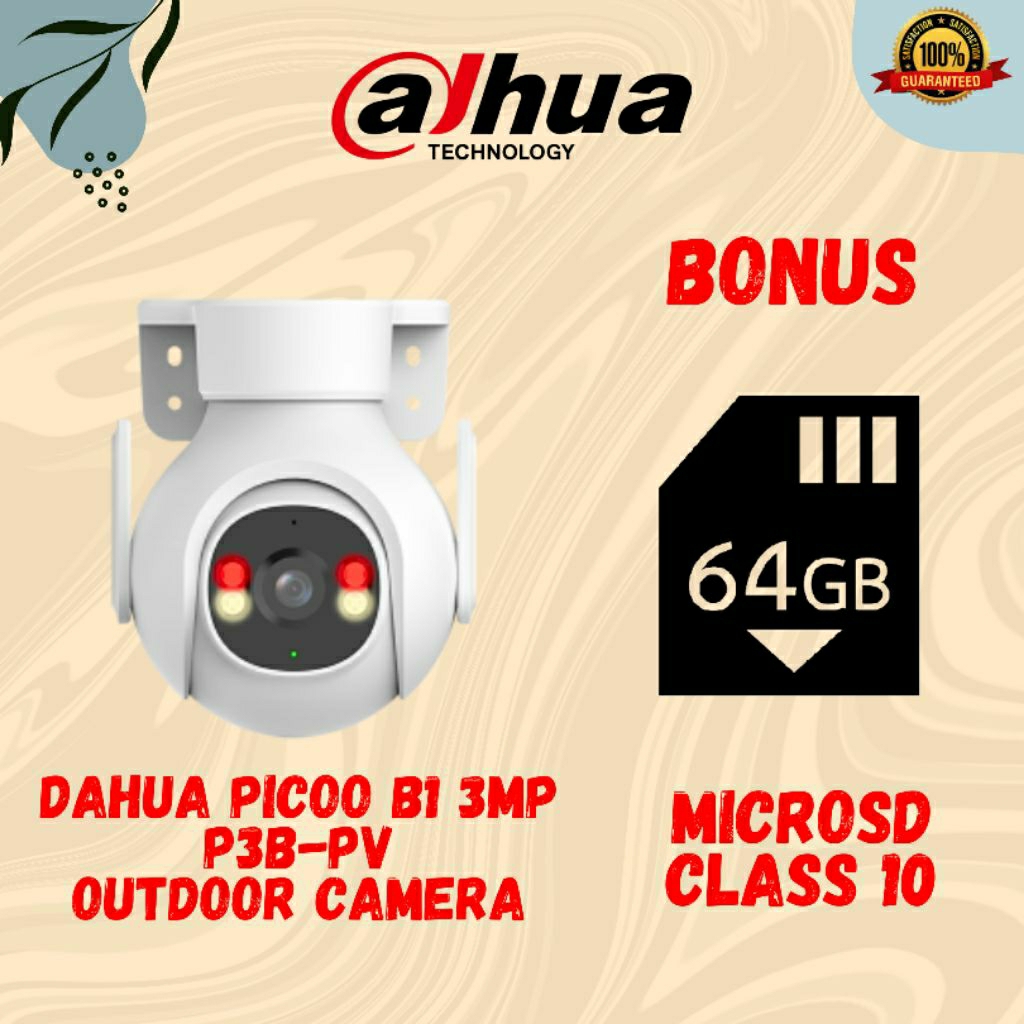 Jual CCTV DAHUA PICOO B1 3MP P3B-PV OUTDOOR CAMERA Resolusi 3MP IP