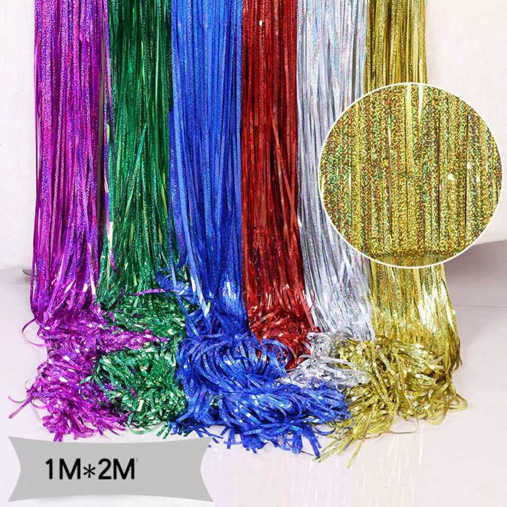 Jual [ORGM] Tirai Pesta Tirai Foil Curtain Rumbai Tirai Ulang Tahun ...