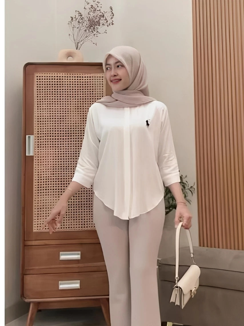 Gambar 5 Blouse Bordir Wanita Katun Oversize – Atasan Wanita Kerja Adem & Elegan