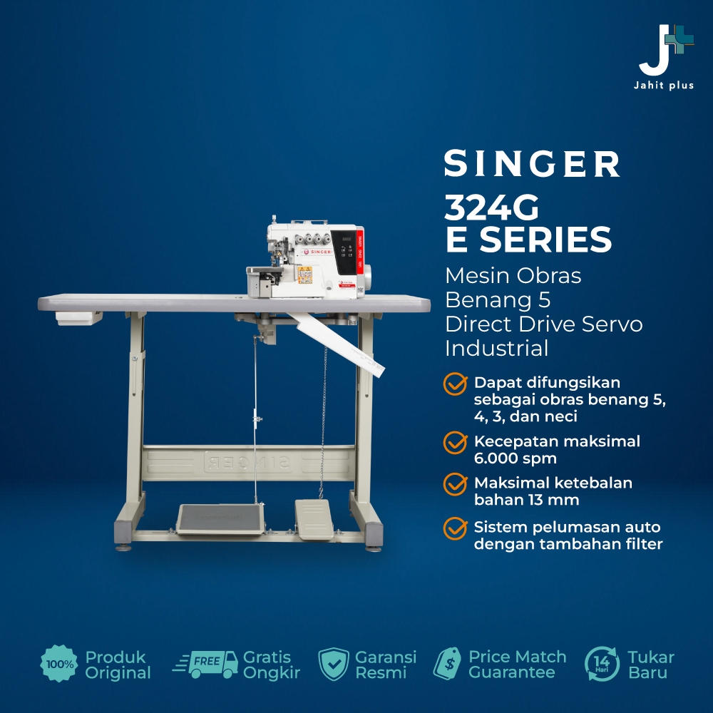 Jual Mesin Obras 5 Benang Industrial SINGER 324G / 324-G-251M-35EA ...