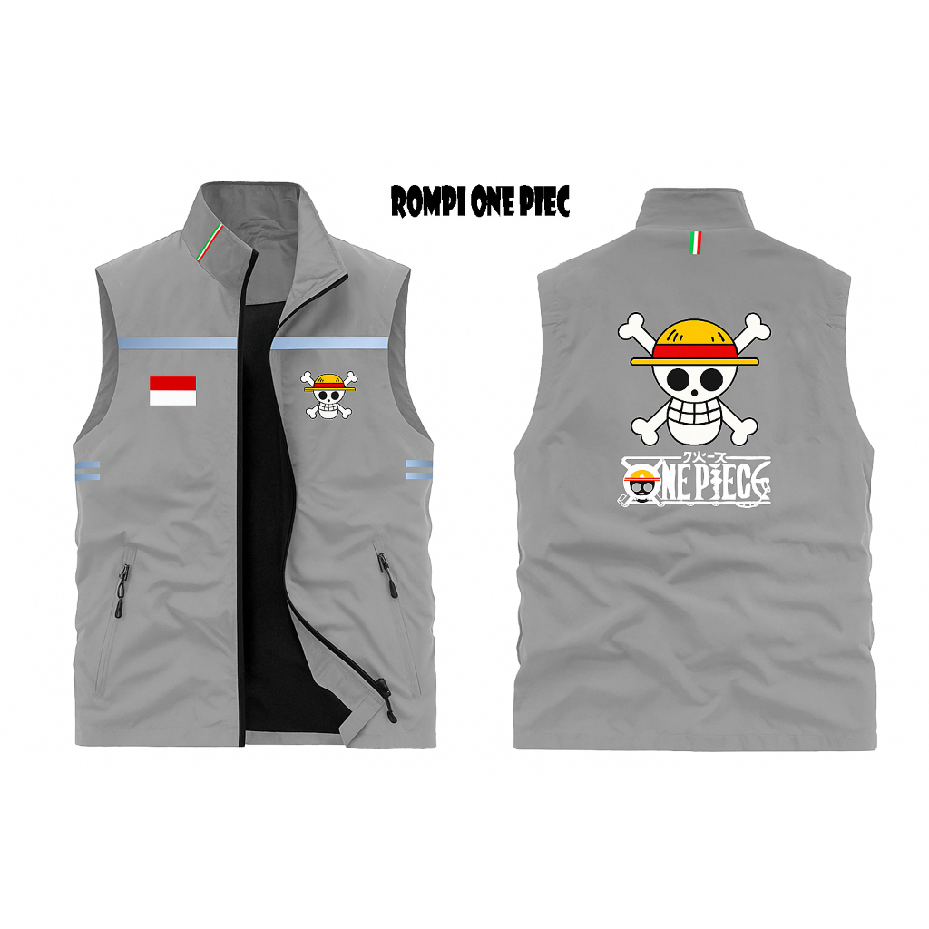 Jual BEST SELLER ROMPI BENDERA ONE PIECE - ROMPI VEST MOTOR WATERPROOF ...