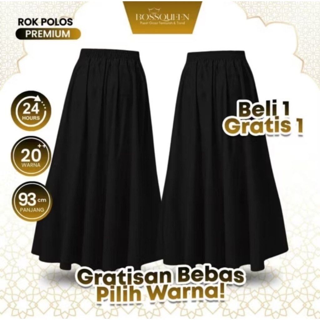 Jual ( BELI 1 GRATIS 1 ) BOSQUEEN SPESIAL ROK POLOS PREMIUM | Shopee ...