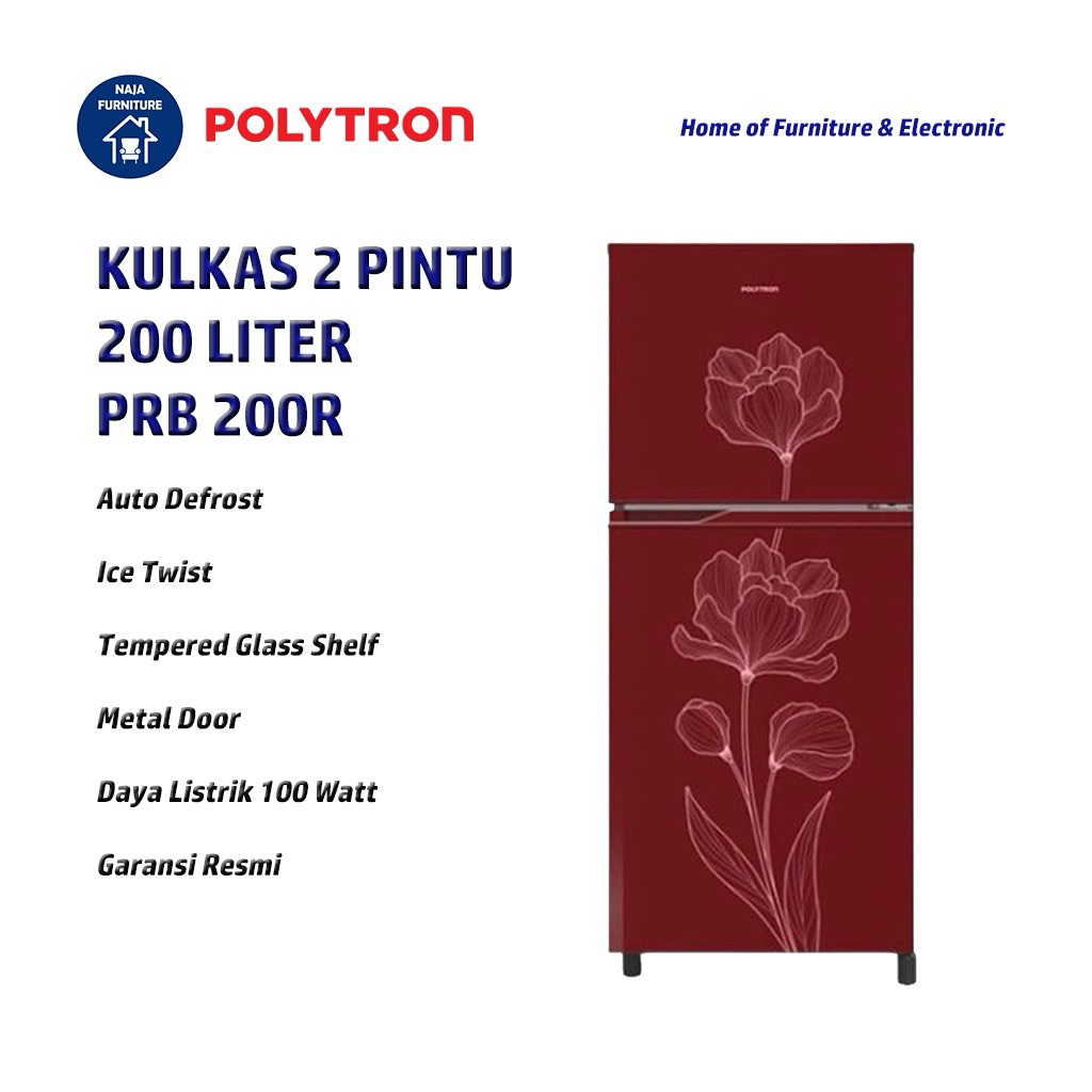 Jual POLYTRON Kulkas 2 Pintu 200 Liter PRB 200 | Kulkas Polytron 2 ...