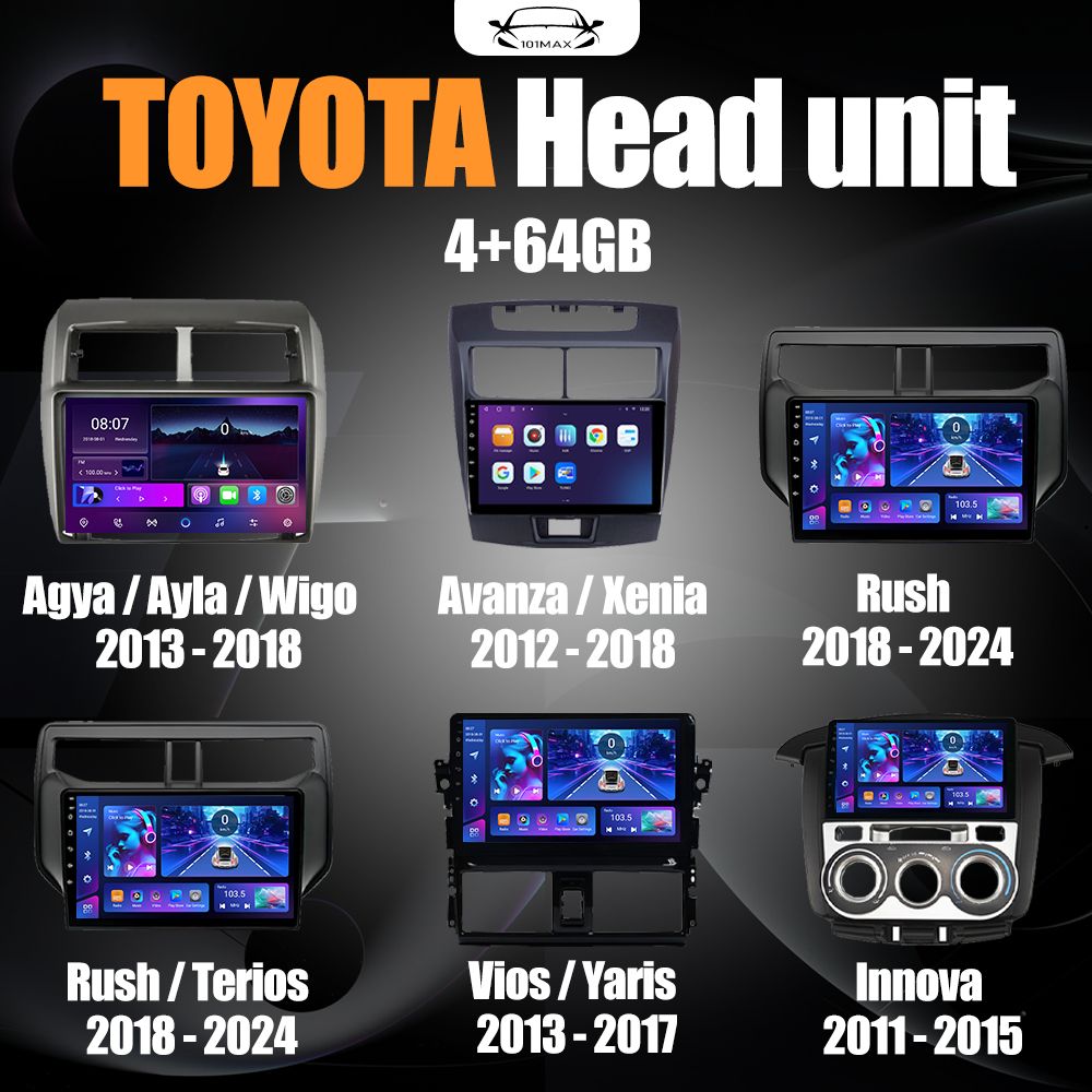 Jual Toyota Head Unit 8 Chip Nuklir 4+64GB/8+128GB Android14 head unit ...