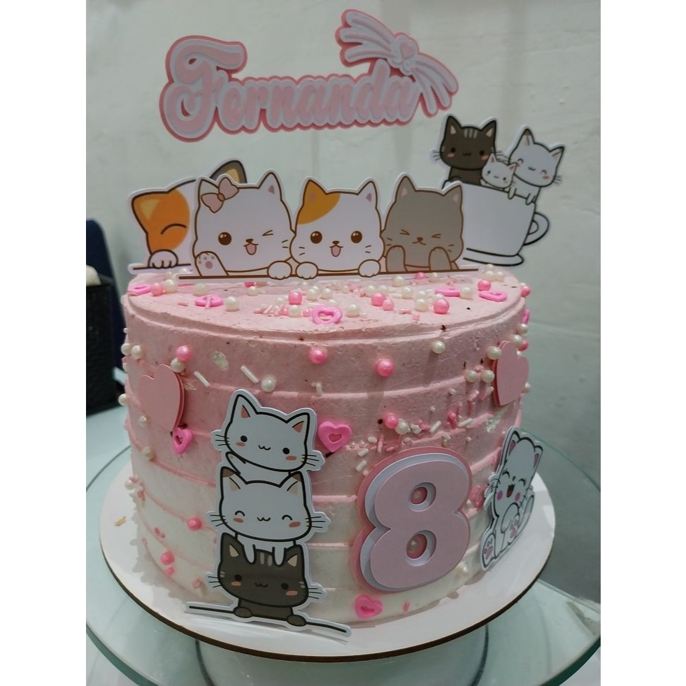 Jual Topper Kucing Dekorasi CAKE Tema CAT Lucu Bisa Custom Nama ...