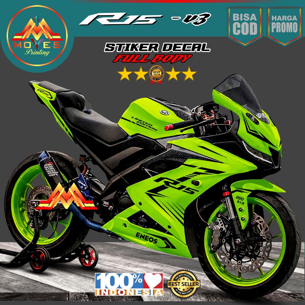 Jual Tahan Lama lagi promo , decal stiker motor yamaha r15 v3 stiker ...