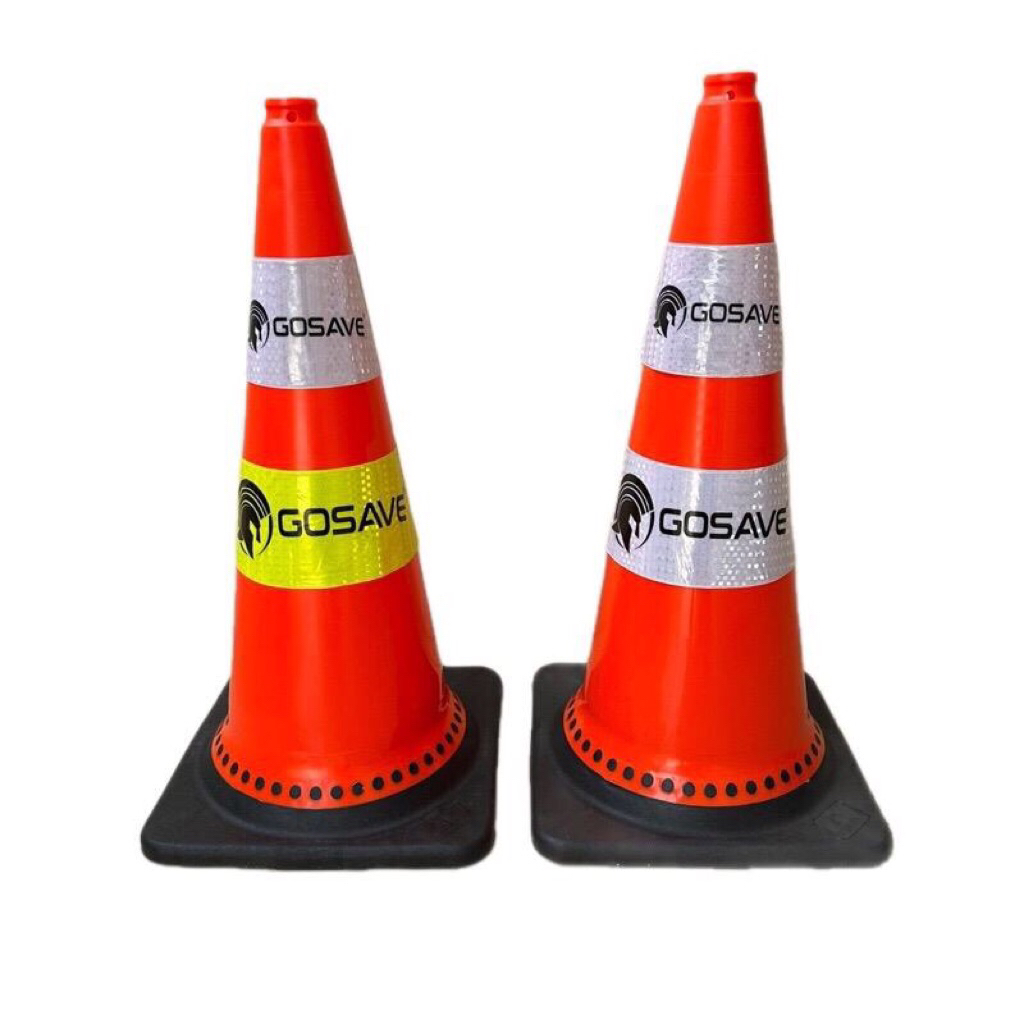 Jual Traffic Cone Rubber Tapak Hitam 75cm Merk Gosave | Shopee Indonesia