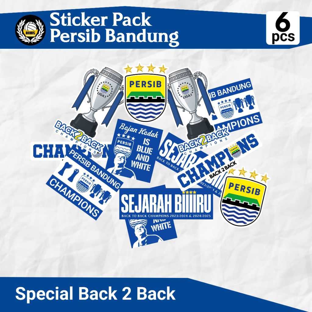 Jual Sticker Pack Persib Bandung Special Back 2 Back Champions | Shopee ...