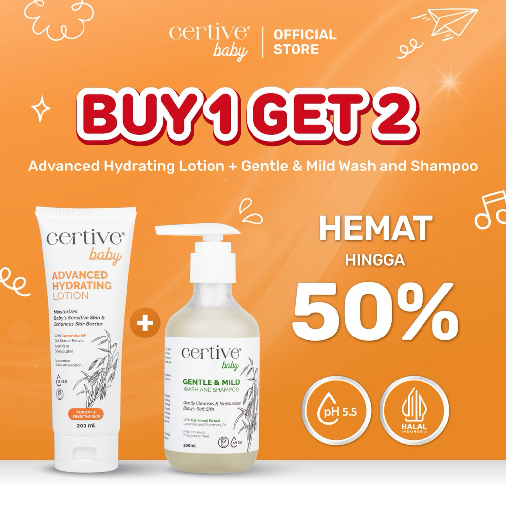 Jual [B1G2] Certive Advanced Hydrating Lotion 200 ml + Gentle & Mild ...