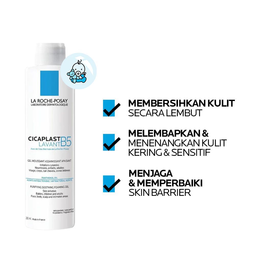 Jual LA ROCHE POSAY CICAPLAST LAVANT B5 200ML FACE BODY WASH FACIAL GEL ...