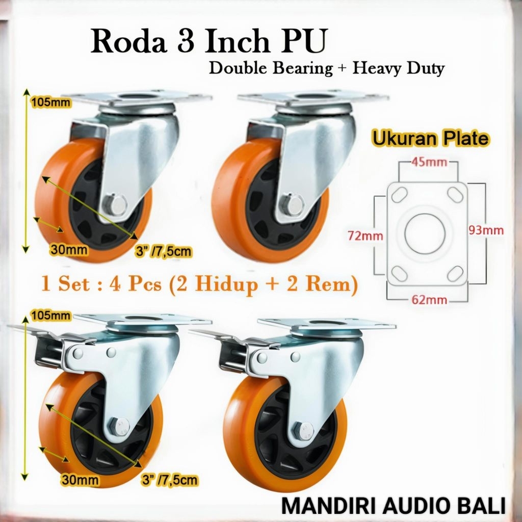 Jual RODA BOX HARDCASE 3 INCH KUALITAS FULL BEARING | Shopee Indonesia