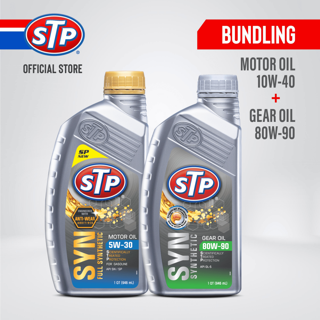Jual STP BUNDLE Full Synthetic Motor Oil 5W-30 +Synthetic Gear Oil 80W ...
