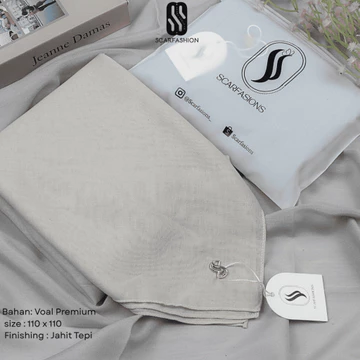 Jilbab Khaki Muda PNS Hijab Segiempat Voal Premium Kerudung Dinas ASN Warna Khaky By Scarfasions