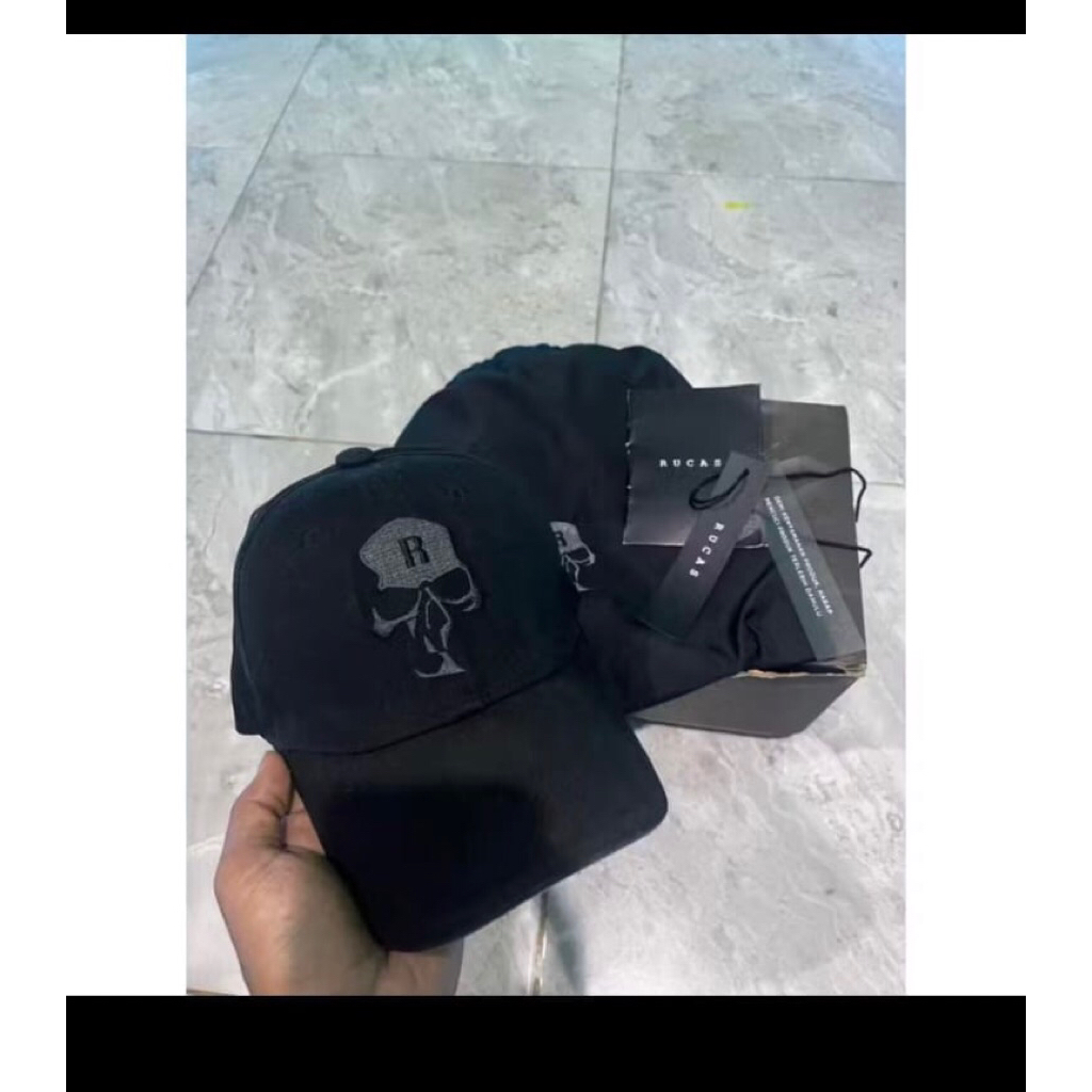 Jual topi rucas skeleton black (bekas) | Shopee Indonesia