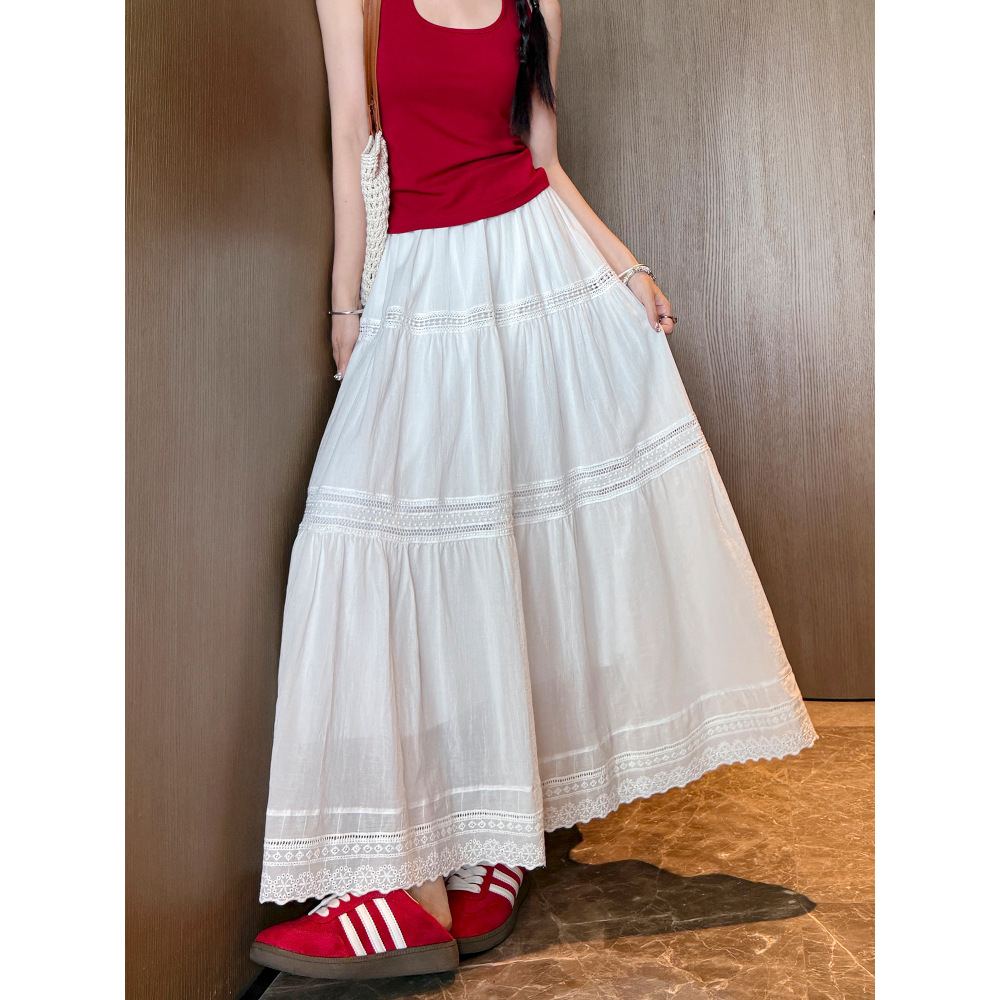 Jual [CHIUSHUI]-Rok Wanita Gaun putih mini Rok wanita Bahan Kain ...