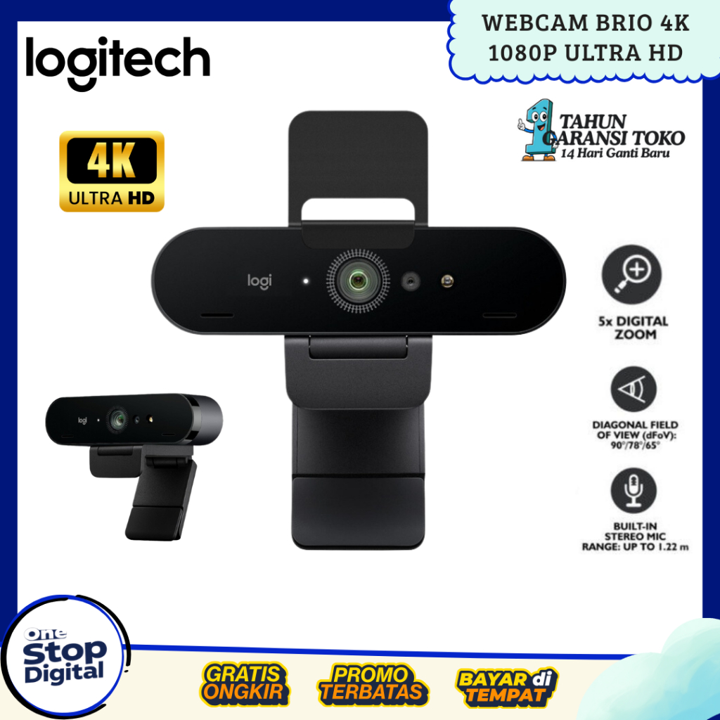 Jual Logitech Brio 4K Ultra HD Webcam Profesional, USB Plug & Play ...