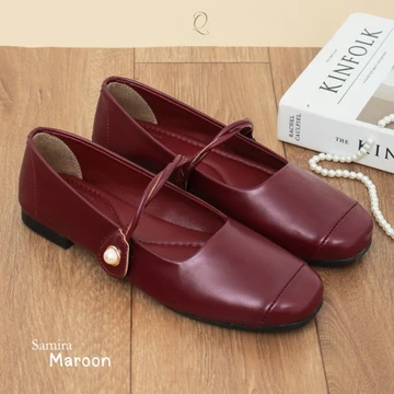 QUINCE Samira Mary Jane Flats Shoes Wanita Sepatu Hitam Balet Women Shoes