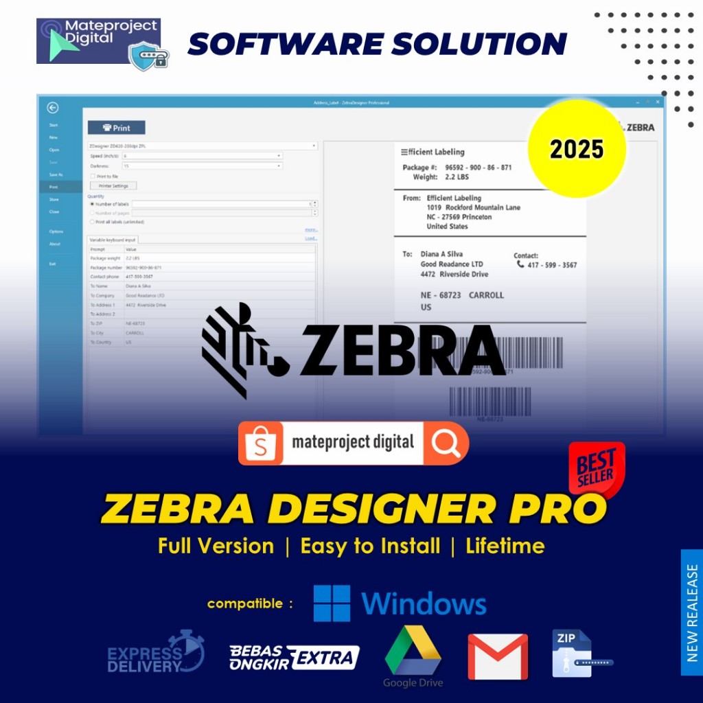 Jual ZebraDesigner Pro 2025 v3 Lisensi Retail Software Zebra Designer ...