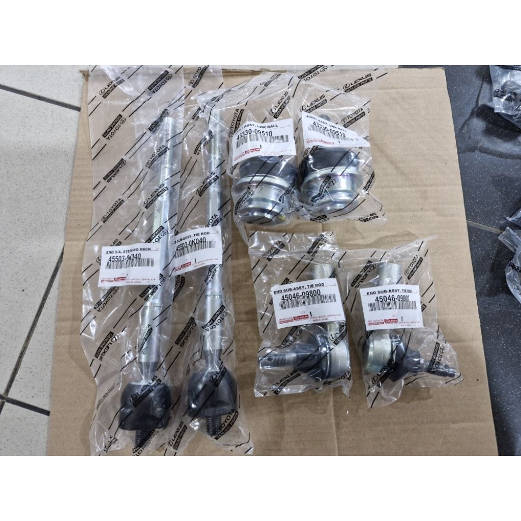 Jual paket tie rod 2pcs + rack end 2pcs + ball joint bawah 2pcs innova ...