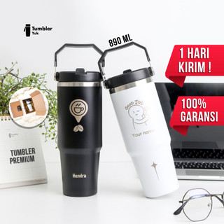 ￼Tumbler Minum Stainless Jumbo Hook 890ml - Custom Grafir Termos Kopi Tahan Panas & Dingin Premium BPA Free Insulated Besar