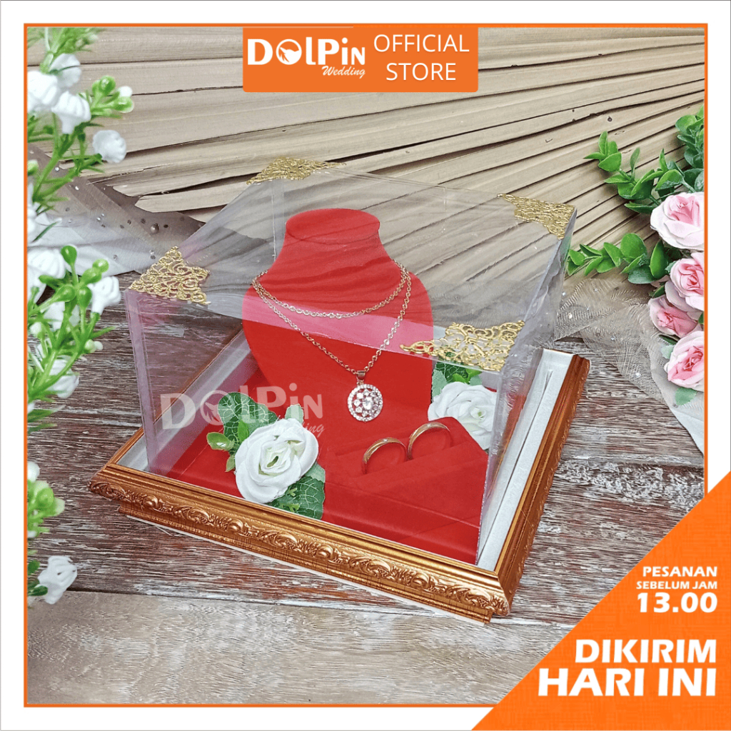 Jual Frame Tempat Cincin Kalung dengan Display untuk Mahar, Seserahan ...
