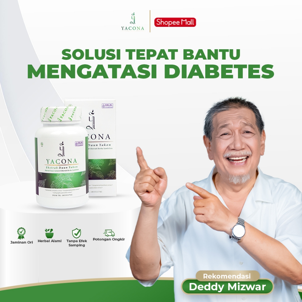 Obat Herbal Diabetes Yacona Ekstrak Daun Salam Daun Yakon Cegah Gula Darah Tinggi Isi 60 Kapsul
