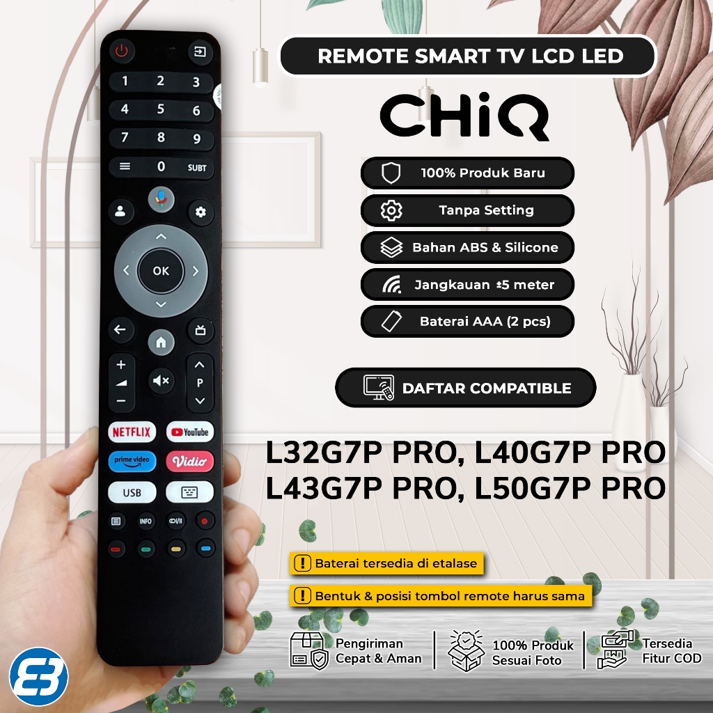 Jual Remote Smart Android TV CHIQ L32G7P L40G7P L43G7P L50G7P Pro Voice ...