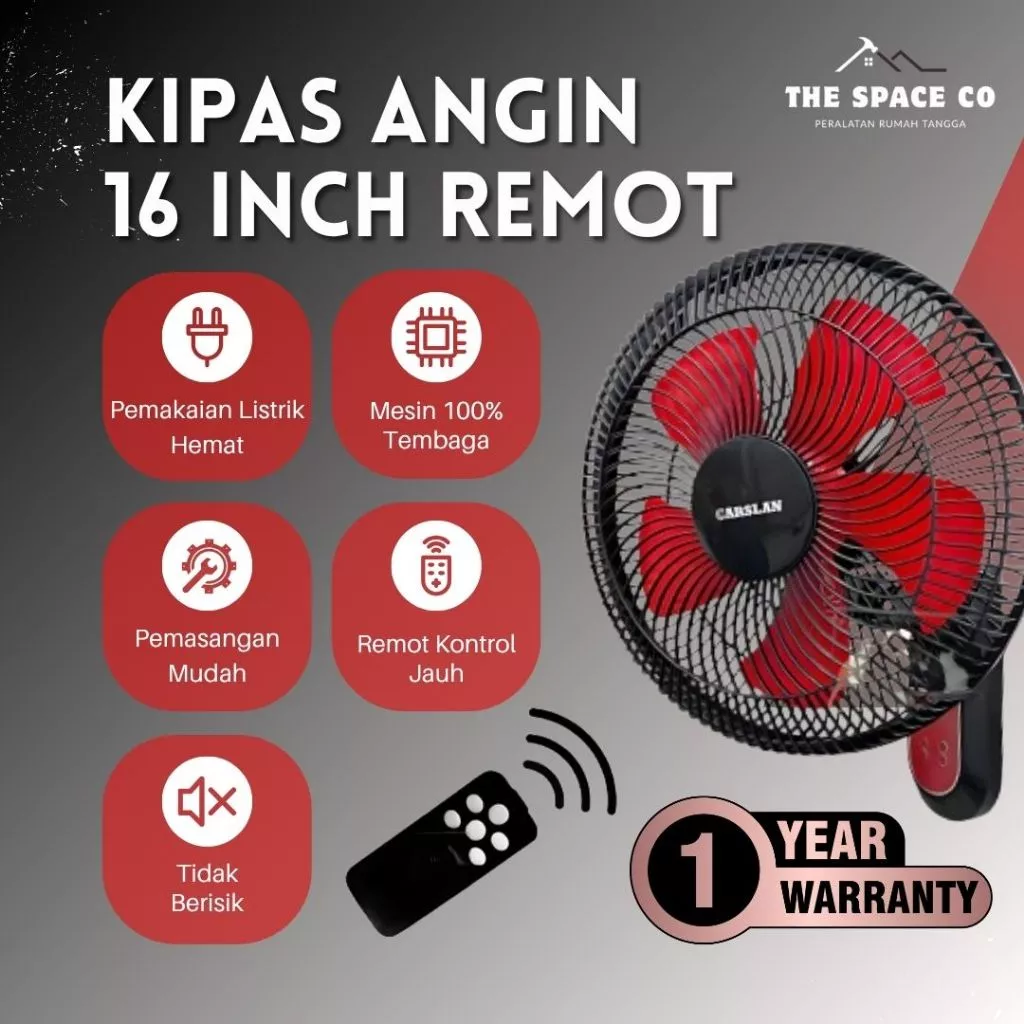 Carslan Kipas Dinding Remot CS 1653: Review Kipas 16 Inch dengan Kontrol Penuh di Ujung Jari