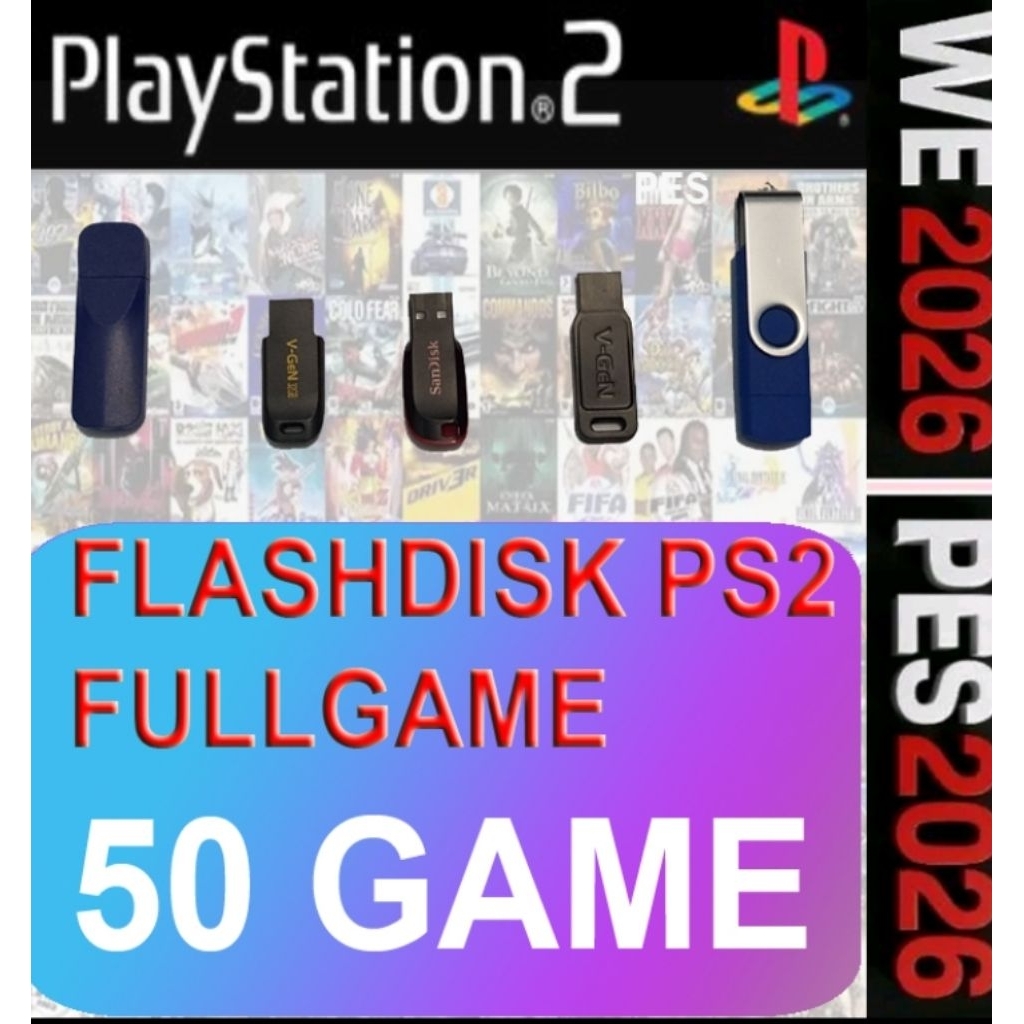 Jual USB FLASHDRIVE PS2 32GB/50 GAME Sesuai Digambar (Untuk Ps2 YG Pake ...