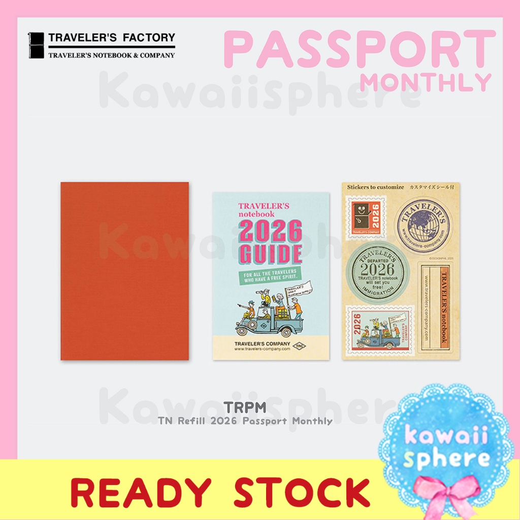 Jual Traveler's Notebook 2026 Refill Monthly (Passport Size) | Midori ...