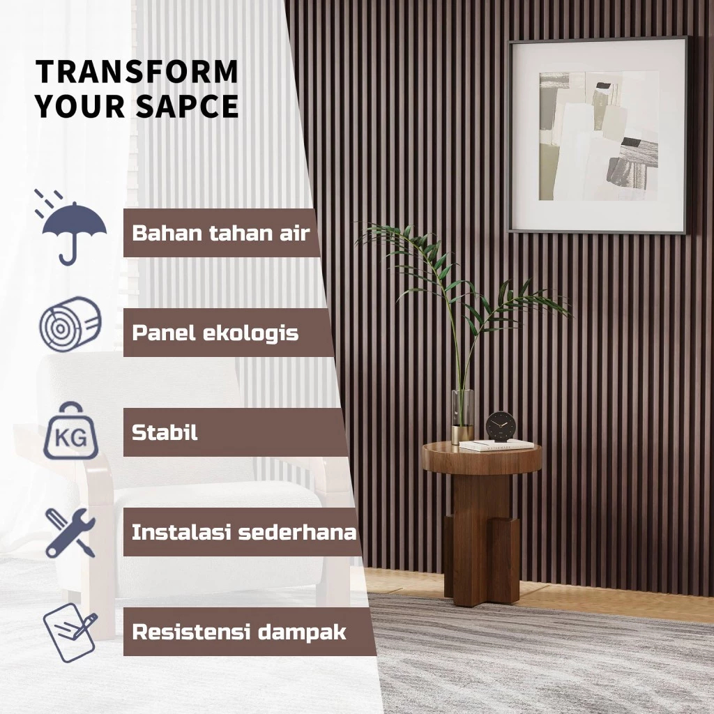 Jual Wood WPC Wall Panel [100cm x 16,8cm x 2,4mm] Dekorasi Anti Rayap ...