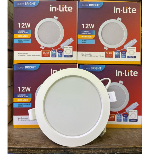 Jual Led panel inlite 12watt inbow bulat INDS602R | Shopee Indonesia