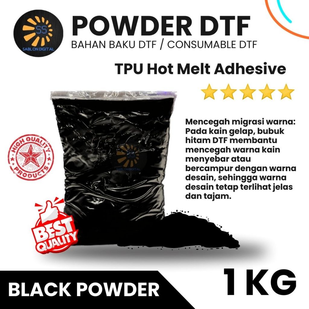 Jual Powder DTF Black Innolite / Bubuk Hitam TPU Hot Melt 1 KG Original ...