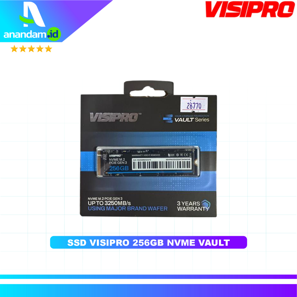 Jual SSD NVME VISIPRO VAULT 256GB PCIE Gen3 UP TO 3250MB/s - nvme ...