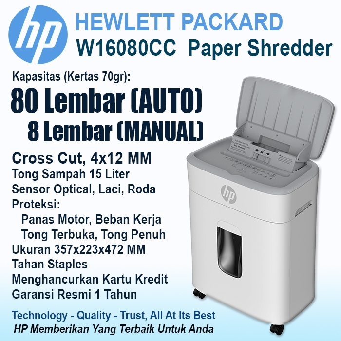 Jual HP 16080 Otomatis & Manual, Penghancur Kertas - Paper Shredder ...