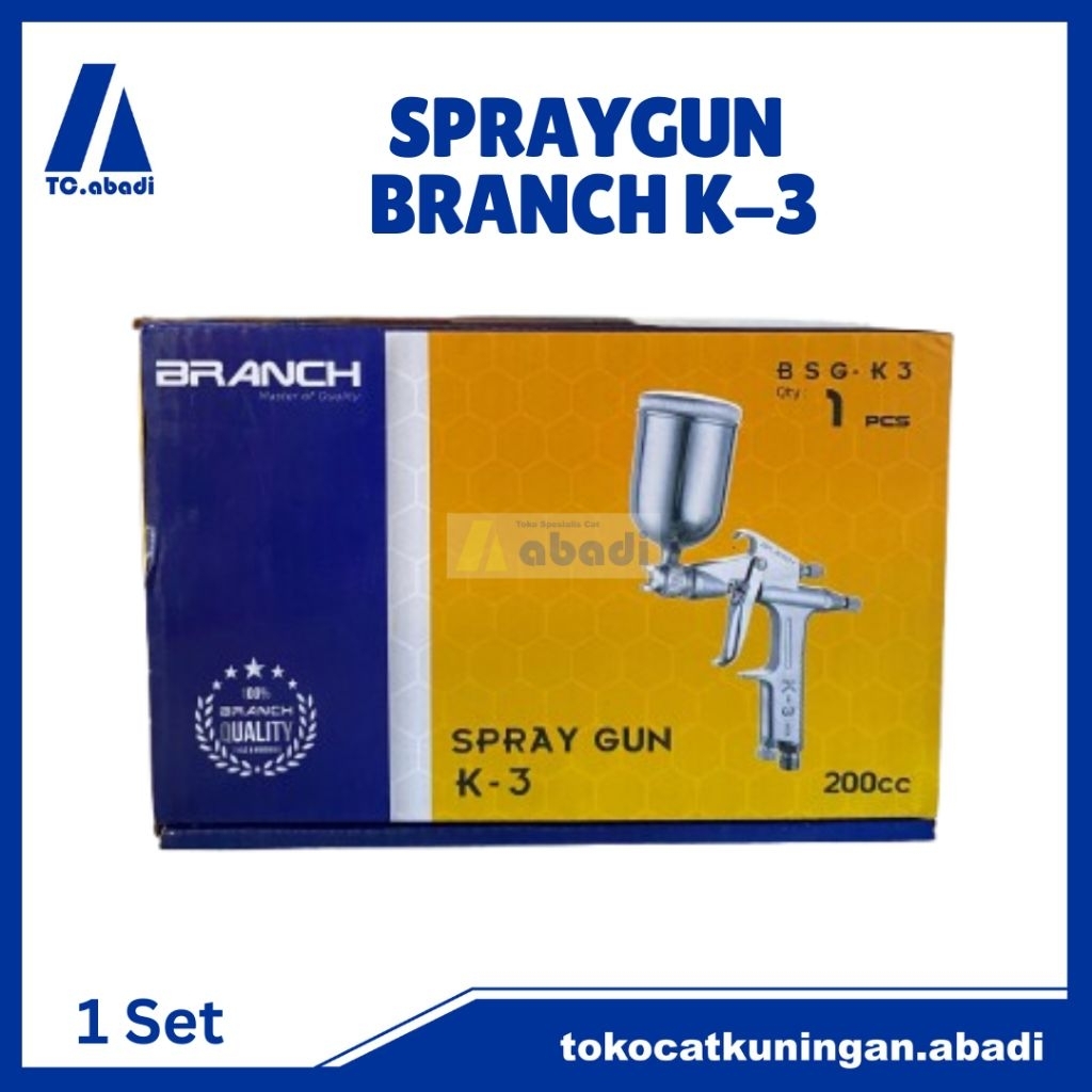 Jual SPRAY GUN BRANCH K-3 Tabung Atas, Alat Semprot Cat Mobil, Motor ...