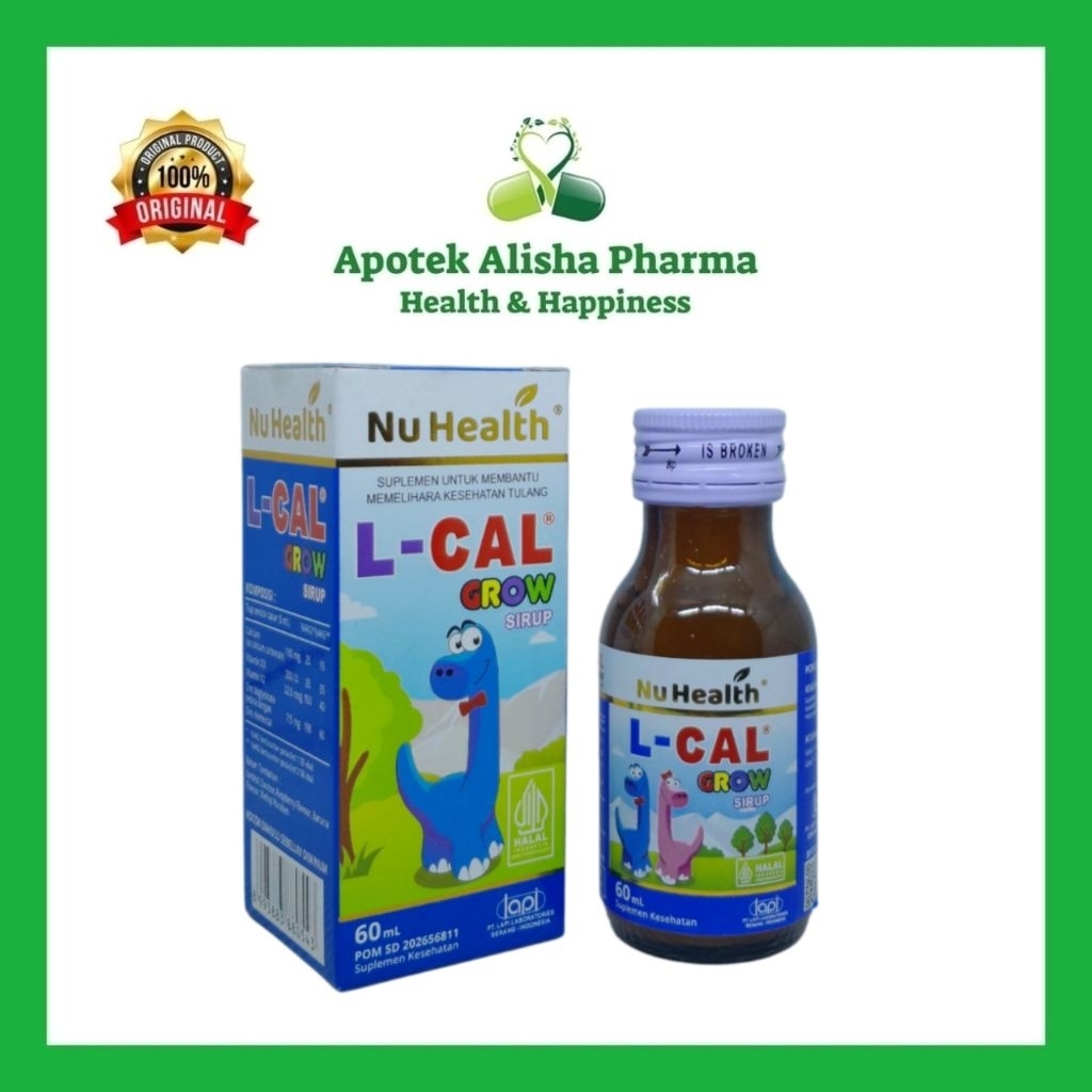 Jual NuHealth L-Cal L Cal Grow Sirup 60ml Kalsium Penambah Tinggi Badan ...