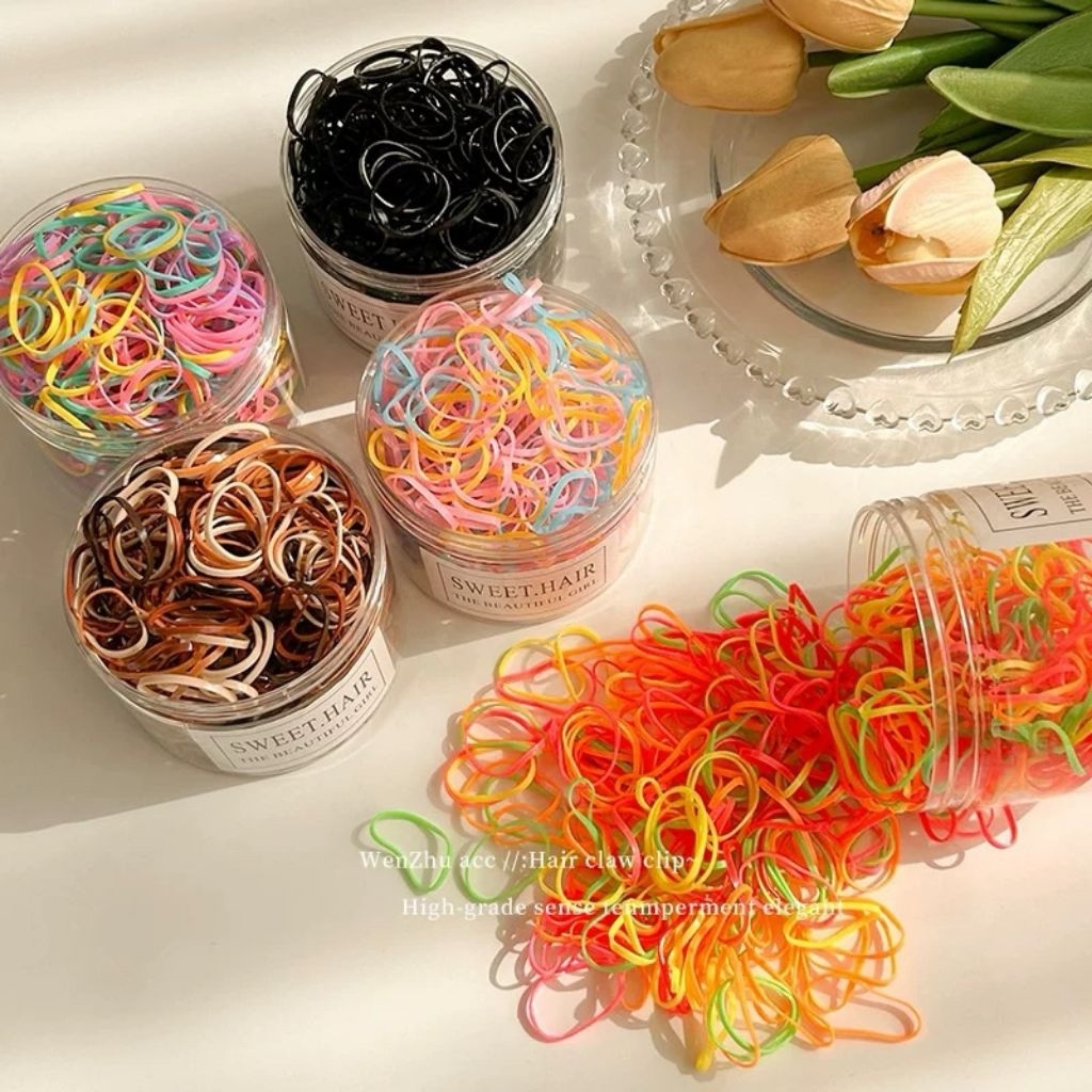 Jual KRT-0561 FREE BOX -+ 1000PCS IKAT RAMBUT KARET ANTI PUTUS – IKAT ...