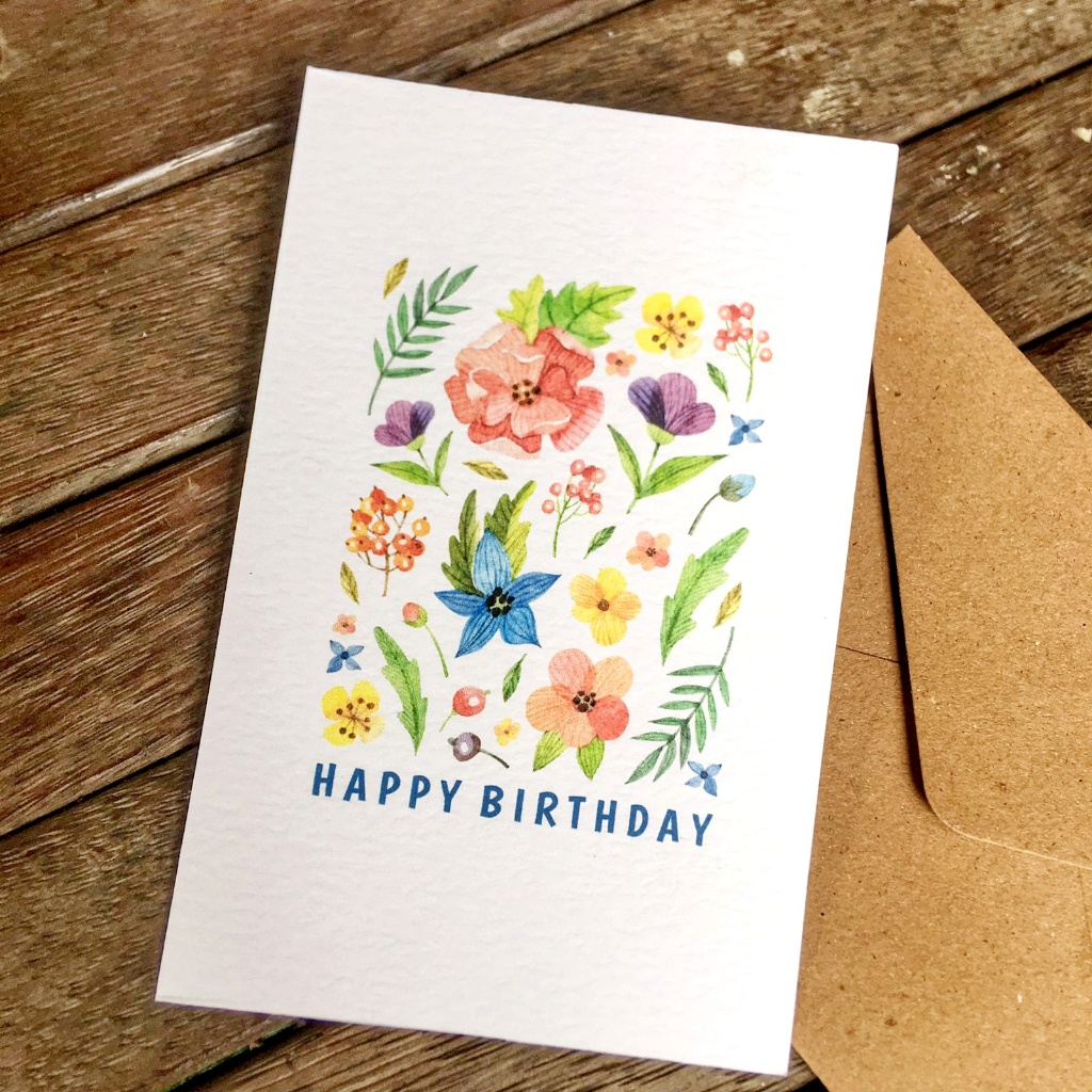 Jual Kartu Ucapan Ultah Ulang Tahun Happy Birthday Card 25 Amplop Kraft ...