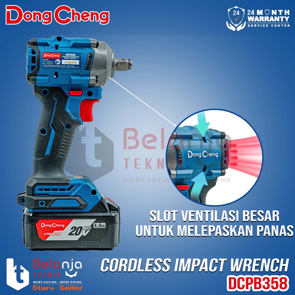 Jual Impact Wrench Baterai Dongcheng DCPB358 EM 20V Pembuka Baut ...