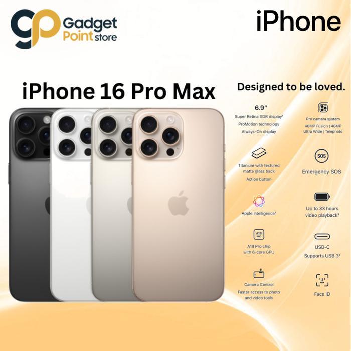 Jual iPhone 16 Promax Pro Max 256GB 512GB 1TB A18 PRO CPU 6C GPU 6C ...