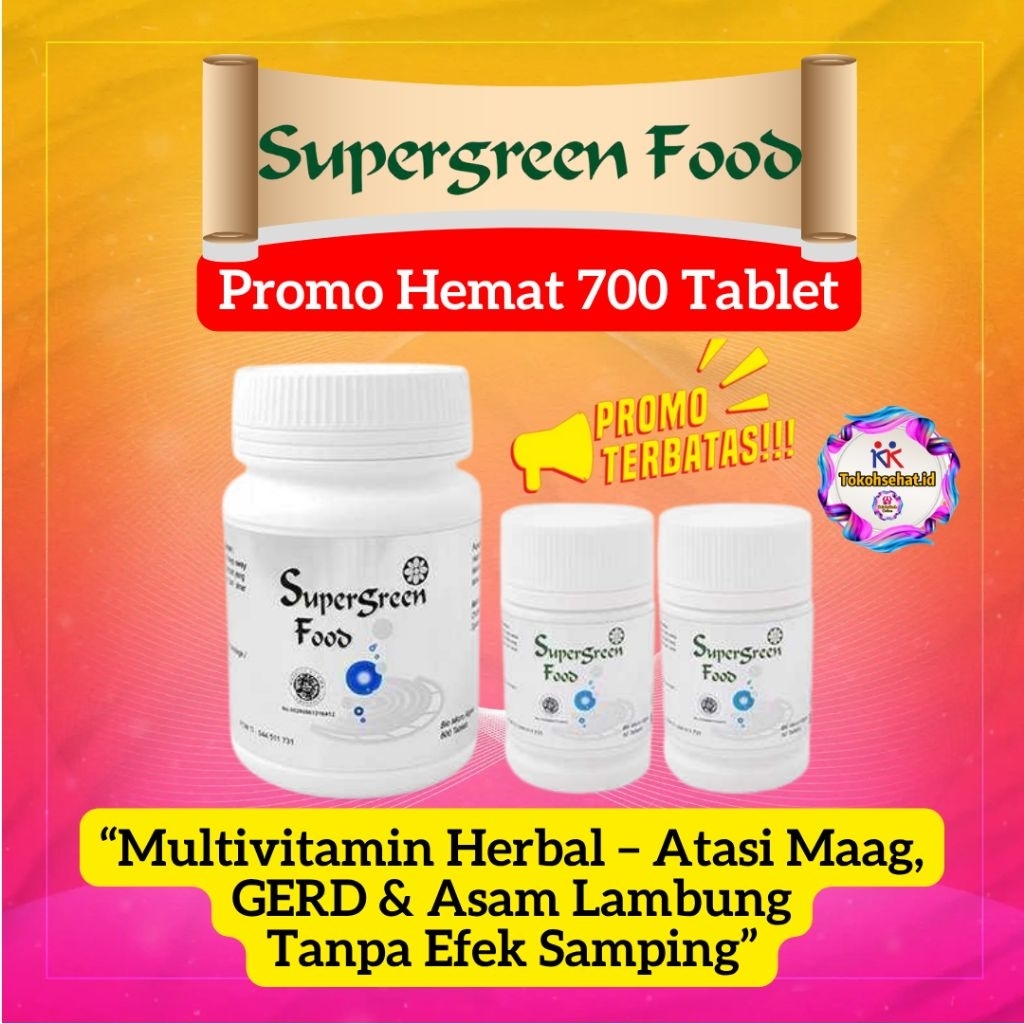 Jual Super Green Food KK SGF 600 Tablet + 2 Botol 50 Tablet – Obat ...