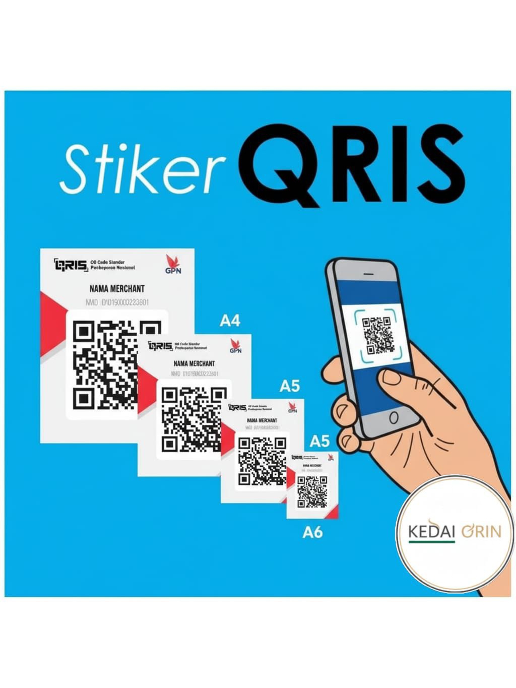 Jual Cetak Stiker Qris Premium Ukuran A6 | Shopee Indonesia